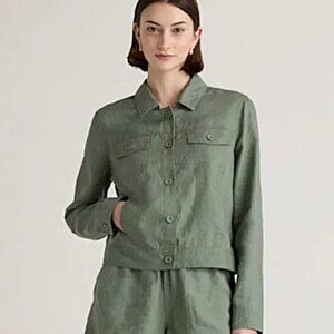 Quince 100% European Linen Utility Jacket Light Cargo - Size M